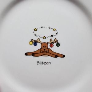 Reindeer plates LTD set of 4 Blizten Dasher Vixen Dancer holiday Christmas party